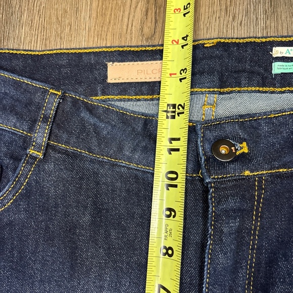 Pilcro Womens Blue Denim The Split‎ Straight Leg Jeans High Rise Size 16W NWT - Picture 15 of 16